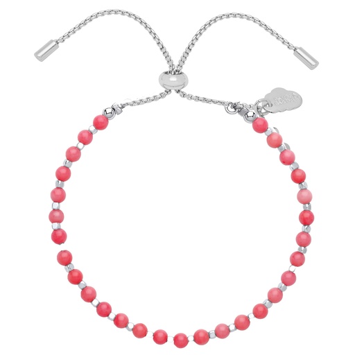[EBG3759OS] Amelia Bracelet - Silver Plated - Coral Agate (Open Sell)