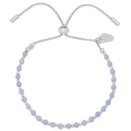 [EBG3763OS] Amelia Bracelet - Silver Plated - Blue Lace Agate (Open Sell)