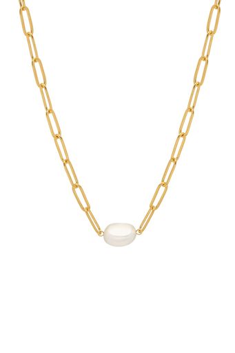 [EBGN4304G] Pearl Long Link Necklace - Gold Plated