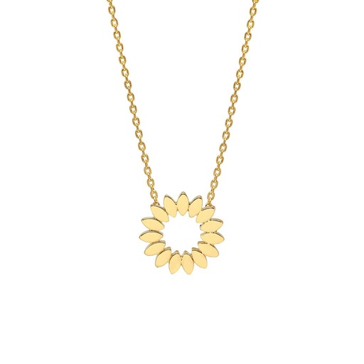 [EB3431C] Modern Floral Necklace - Gold Plated