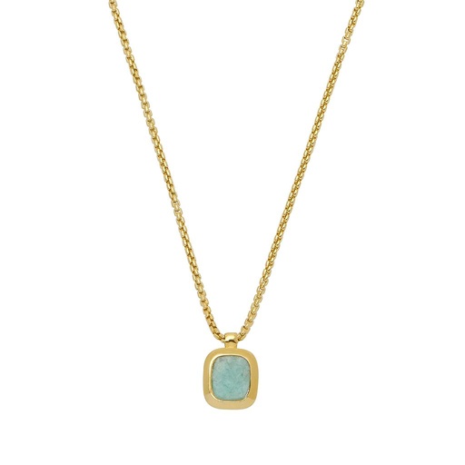 [EBN5136G] Amazonite Tablet Pendant - Gold