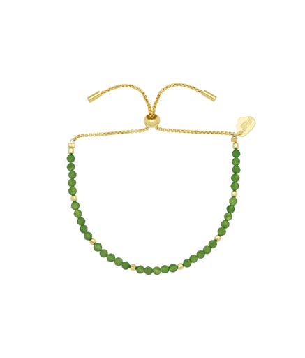 [EBB5438G] Faceted Green Agate Amelia Bracelet - Gold
