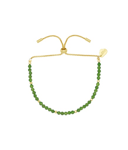 [EBB5438G] Faceted Green Agate Amelia Bracelet - Gold