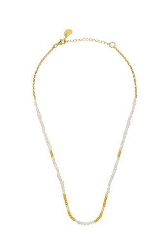 [EBN4818G-C] Pearl And Beaded Necklace - Gold (Dufry)