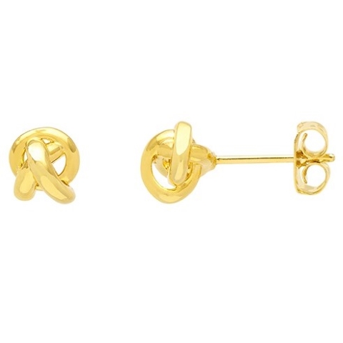 [EBE5596G] Knot Stud Earrings - Gold Plated