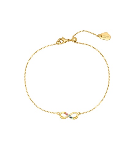 [EBB5604G] Mix Cz Infinity Bracelet - Gold Plated