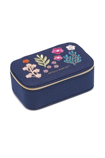 [EBP5728] Mini Jewellery Box - Navy Embroidered