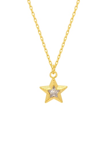 [EBN5784G] Blue Star Necklace - Gold Plated