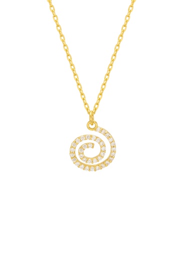 [EBN5787G] Swirl Necklace - Gold Plated