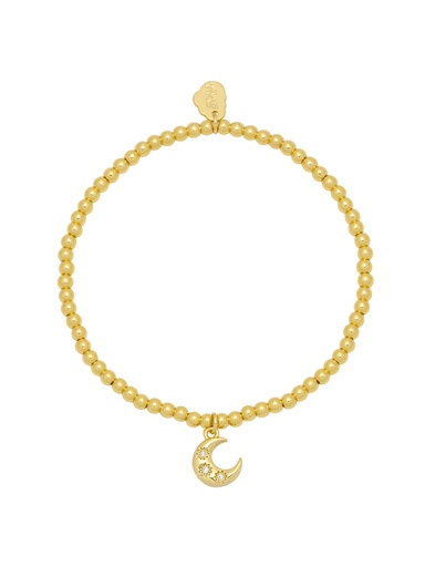 [EBB5803G] Moon CZ Stretch Sienna Bracelet - Gold Plated