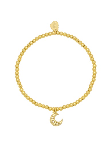 [EBB5803G] Moon Cz Stretch Sienna Bracelet - Gold Plated