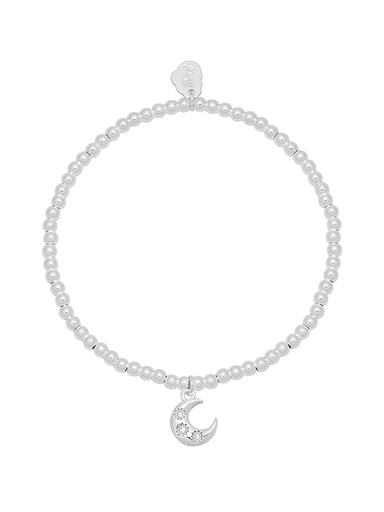 [EBB5804S] Moon Cz Stretch Sienna Bracelet - Silver Plated